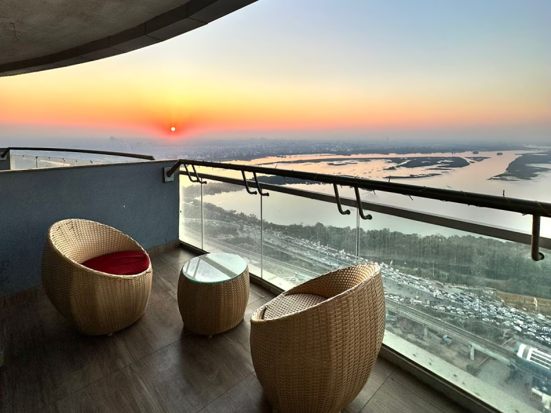 Balcony sunset view